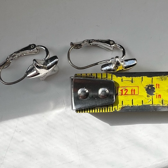 Silver tone star drop earrings - Picture 7 of 7